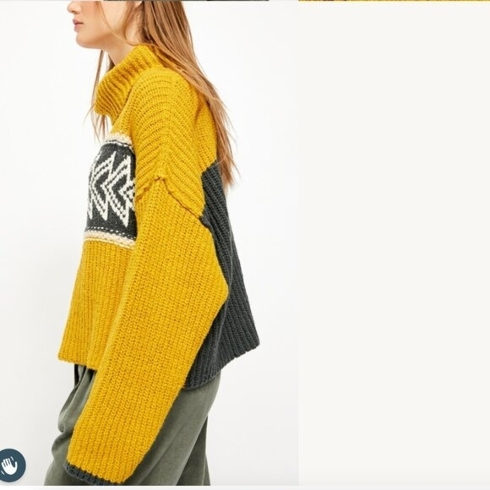 Free People Greater Than Cowl Neck Turtleneck Sweater "Olivia" Arrow - Picture 4 of 10